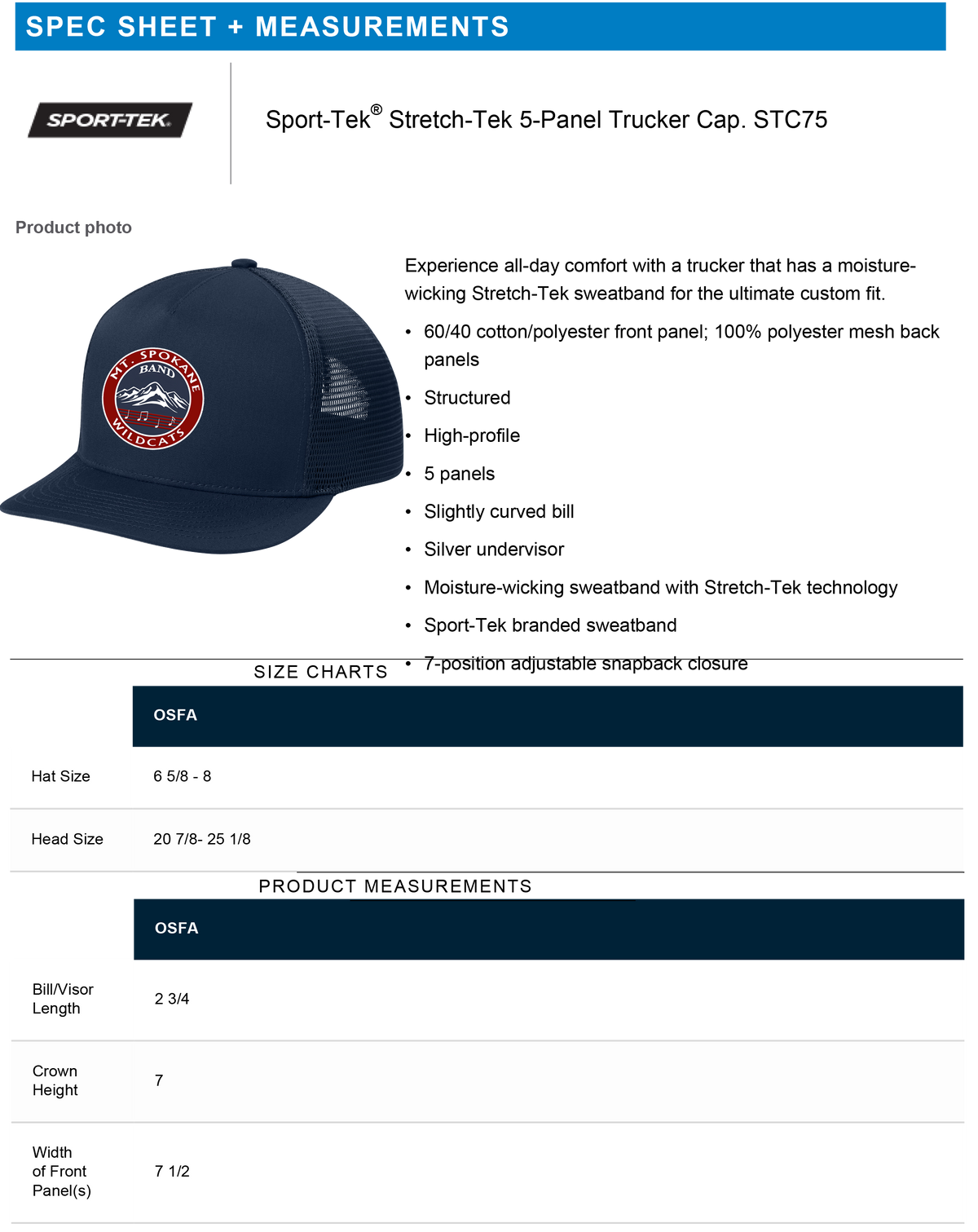 MSHS Band Stretch-Tek 5-Panel Trucker Cap